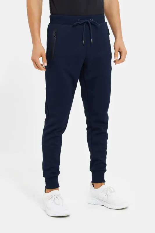 Men Navy Athletic Jogger With Zip Pockets sold by Redtag