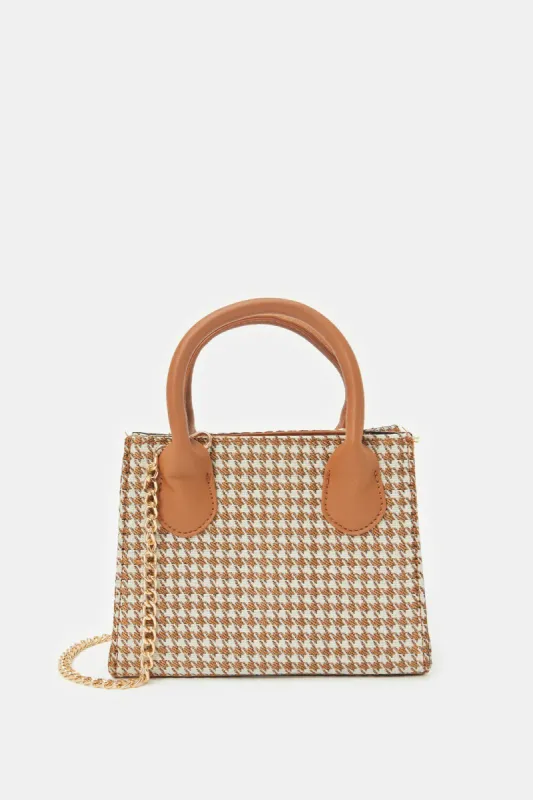 Women Beige Printed Cross Body Bag sold by Redtag