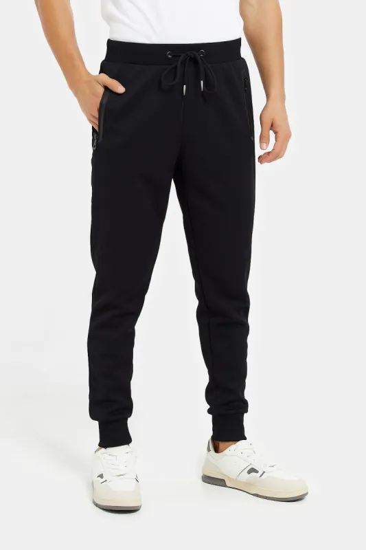Men Black Athletic Jogger With Zip Pockets sold by Redtag