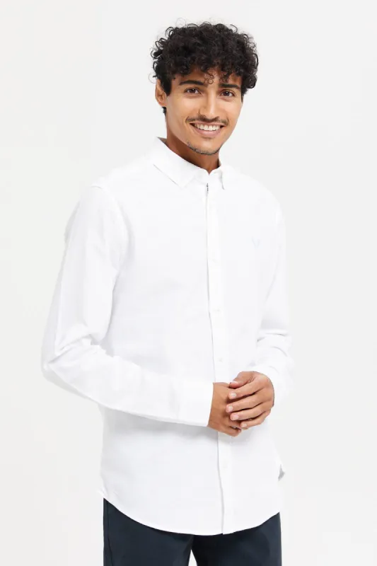 Men White Button Down Oxford Shirt sold by Redtag