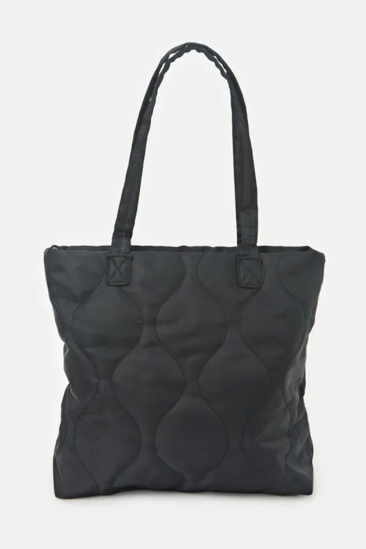 Women Black Printed Shopper Bag sold by Redtag