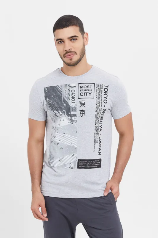 Men Grey Graphic T-Shirt sold by Redtag