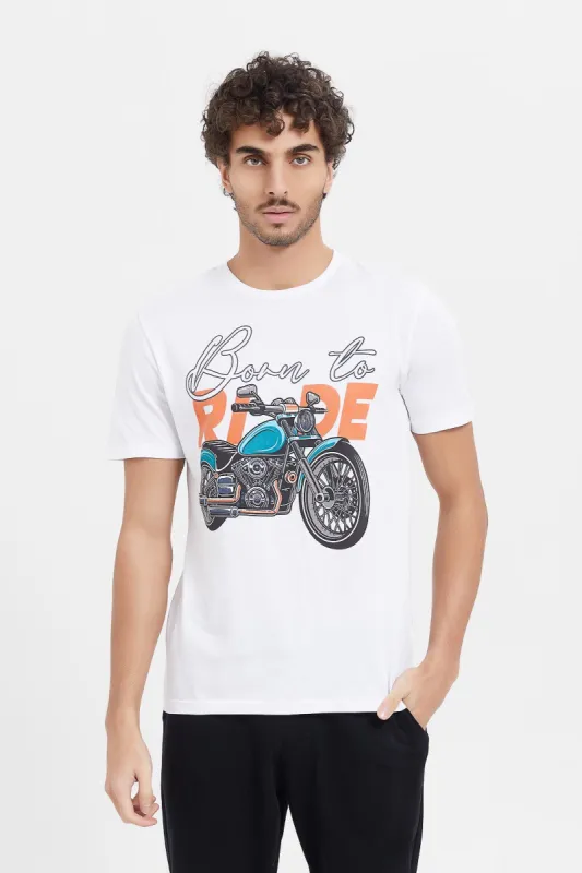 Men White Graphic T-Shirt sold by Redtag