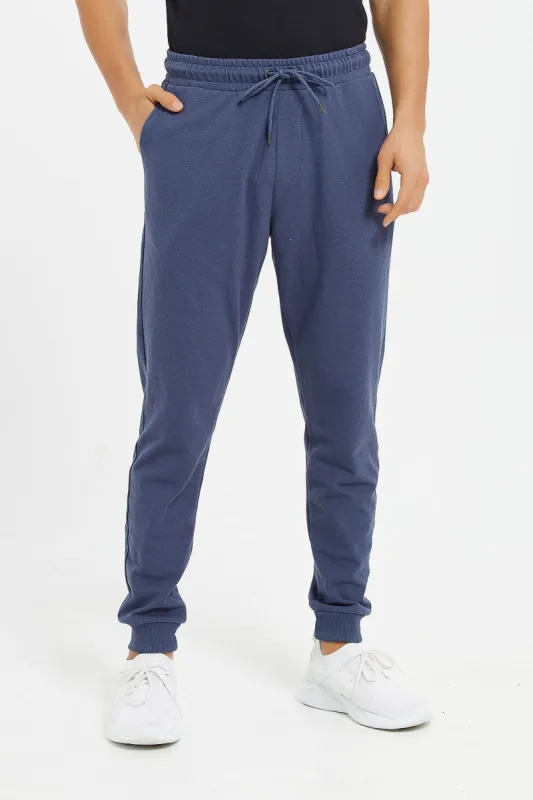 Men Blue Pique Jogger sold by Redtag