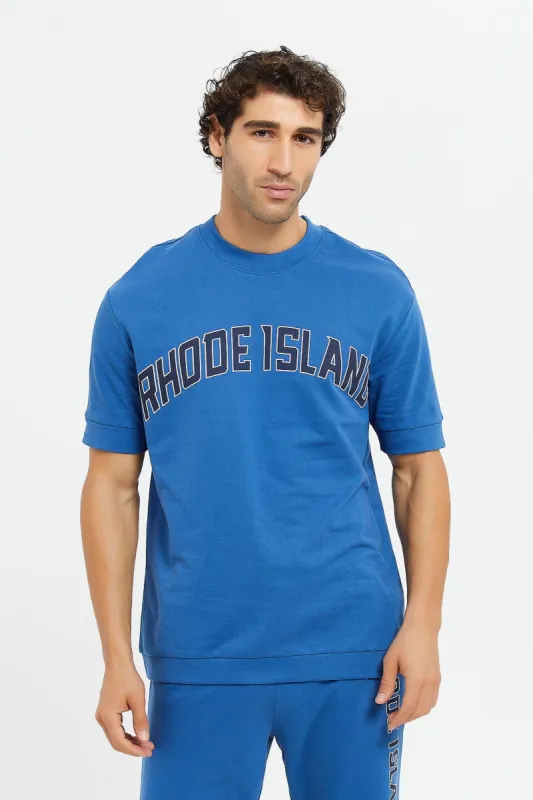 Men Blue Varsity Lounge T-Shirt sold by Redtag