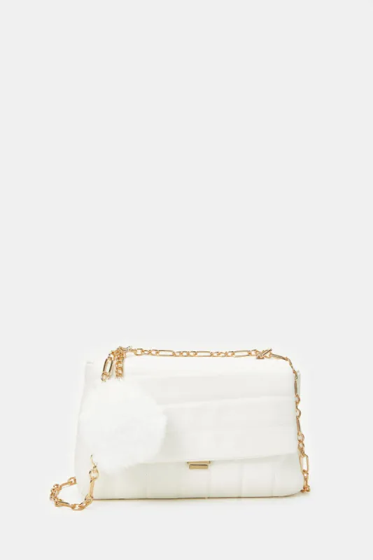 Women White Embellished Day Bag sold by Redtag