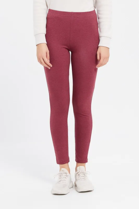 Women Black And Burgundy Legging Set (Pack Of 2) sold by Redtag