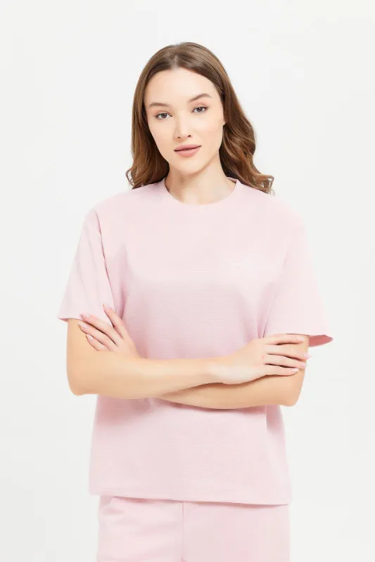 Women Pink Back Print T-Shirt sold by Redtag