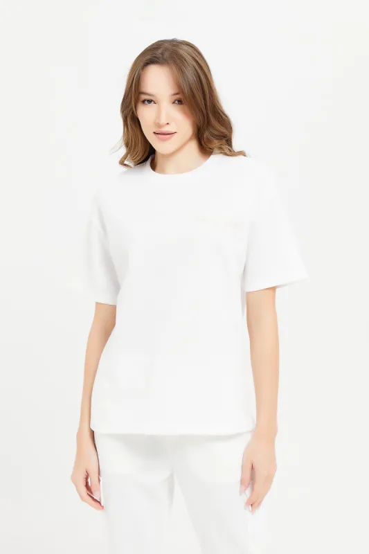 Women Ivory Boxy Fit T-Shirt sold by Redtag