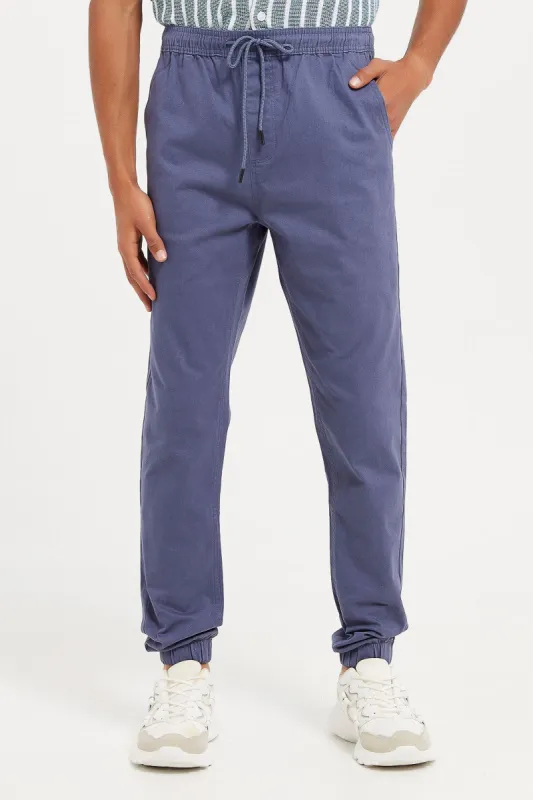 Men Blue Plain Jogger sold by Redtag