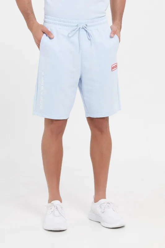 Men Blue Embroidered Lounge Short sold by Redtag