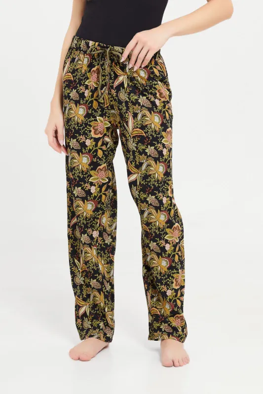 Women Olive Printed Pyjama Bottom sold by Redtag