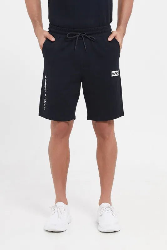 Men Black Embroidered Lounge Short sold by Redtag
