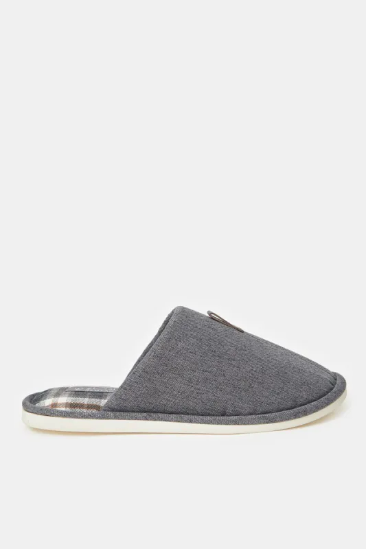 Men Grey Plain Slipper sold by Redtag