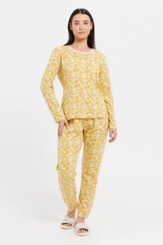 Women Printed Round Neck Pyjama Set (2 Piece) sold by Redtag
