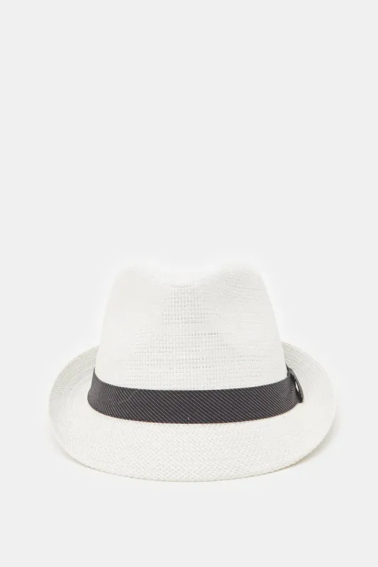 Men White Hats With Band sold by Redtag