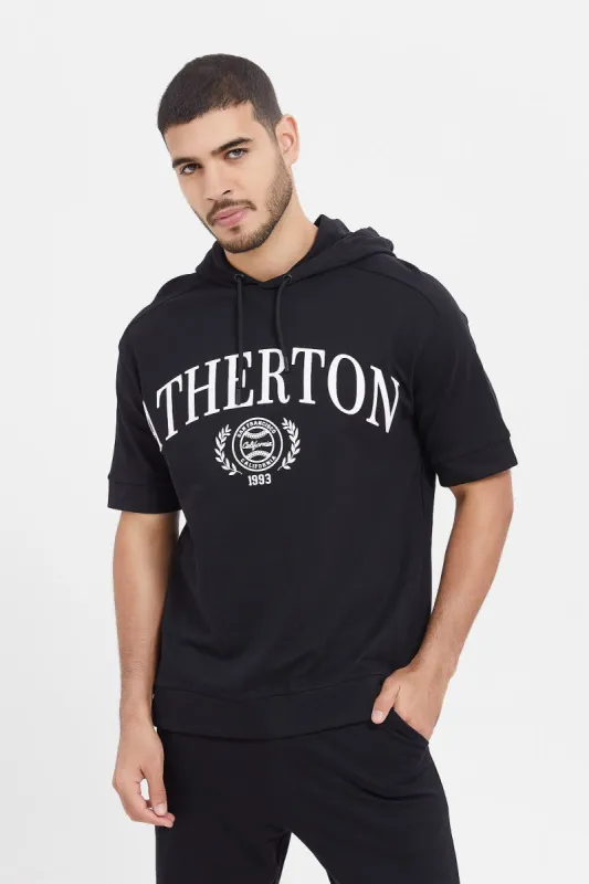 Men Black Lounge Hoodie sold by Redtag