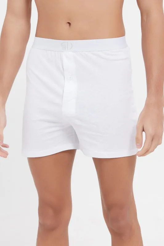 Men White Plain Boxer Set (Pack Of 2) sold by Redtag