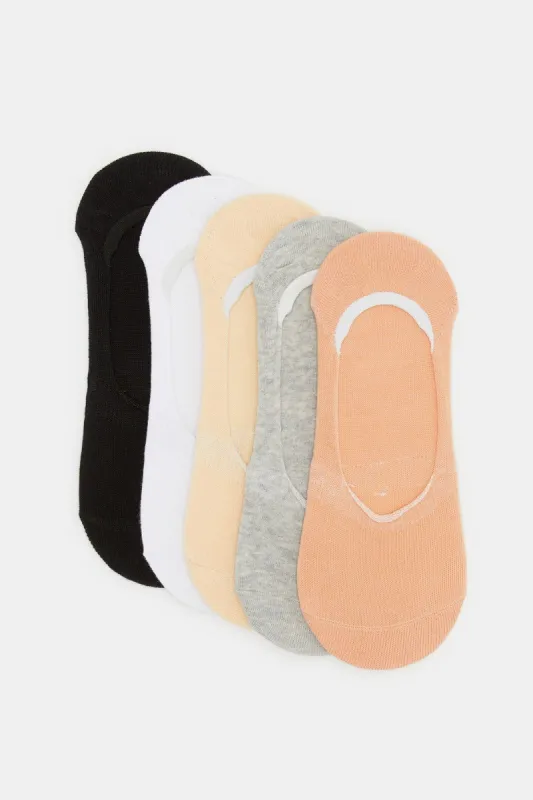 Women Assorted Plain Invisible Socks (5 Pairs) sold by Redtag