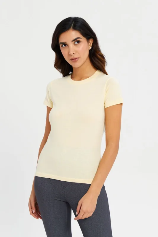 Women Yellow Basic T-Shirt sold by Redtag
