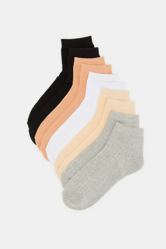 Women Assorted Plain Ankle Socks (5 Pairs) sold by Redtag