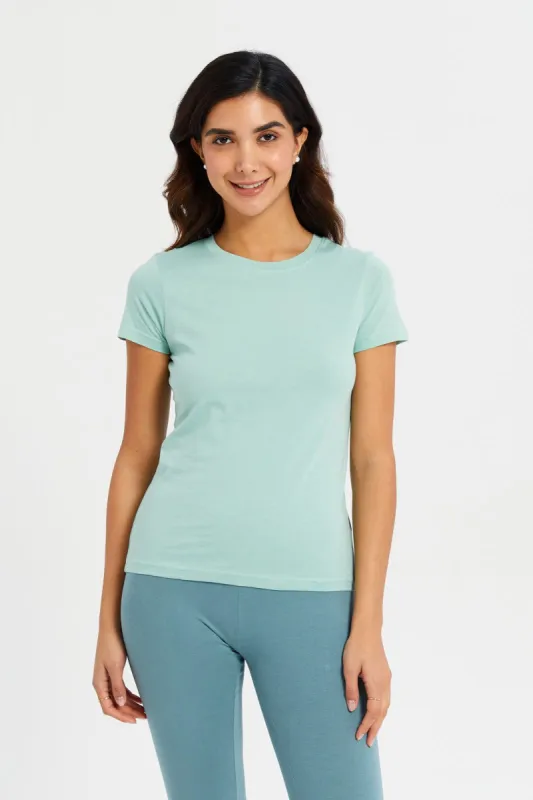 Women Mint Basic T-Shirt sold by Redtag