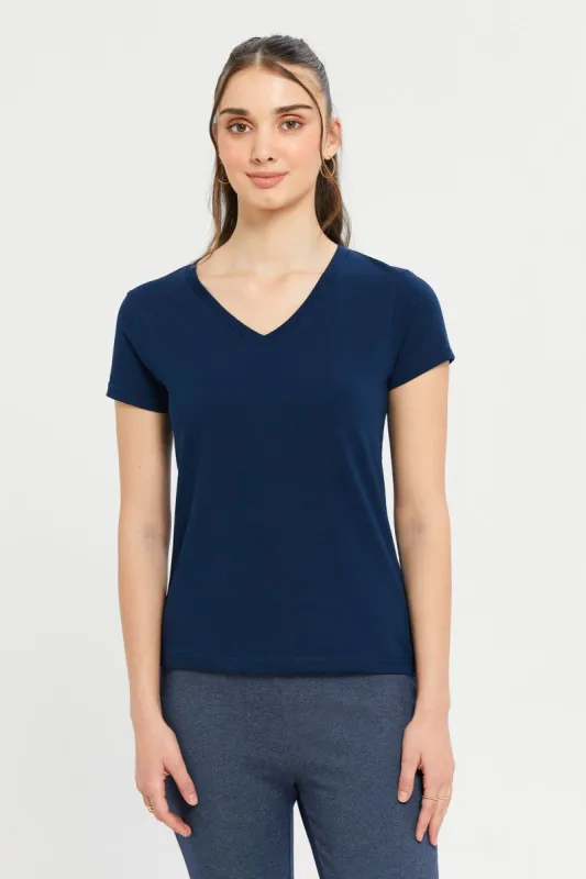 Women Navy Basic T-Shirt sold by Redtag