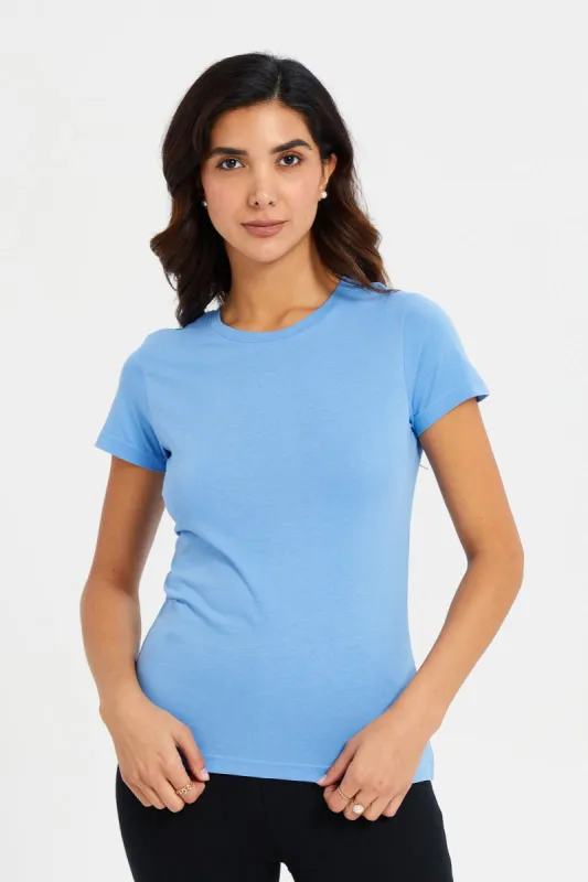 Women Blue Basic T-Shirt sold by Redtag