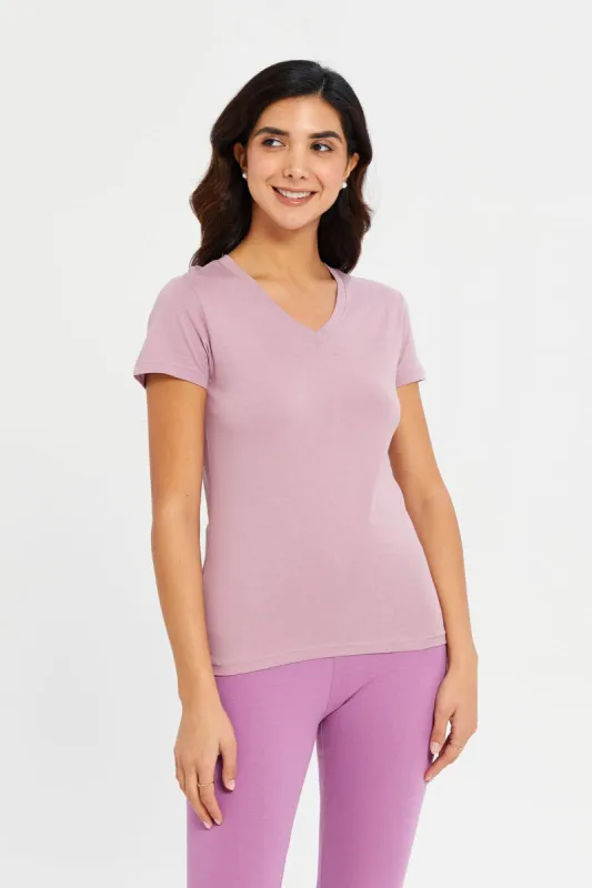 Women Mauve Basic T-Shirt sold by Redtag