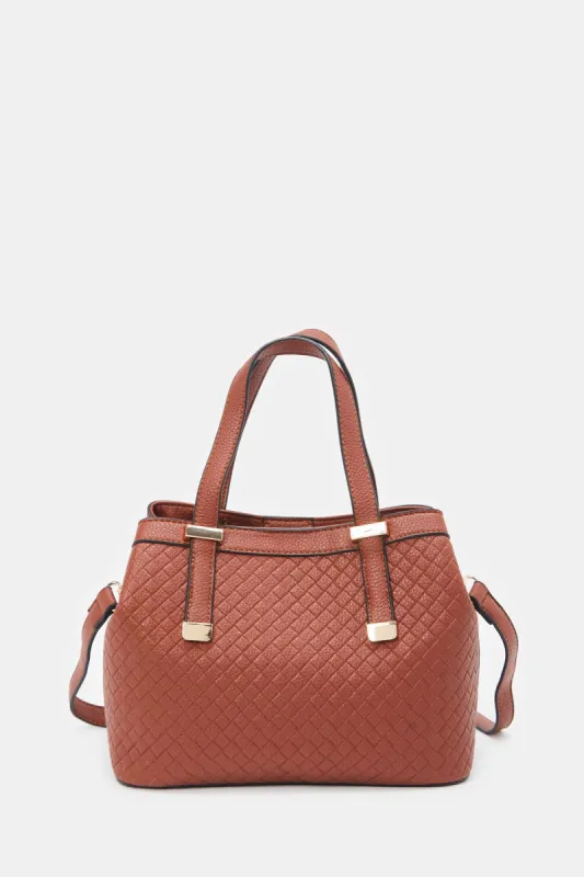 Women Tan Weave Day Bag sold by Redtag
