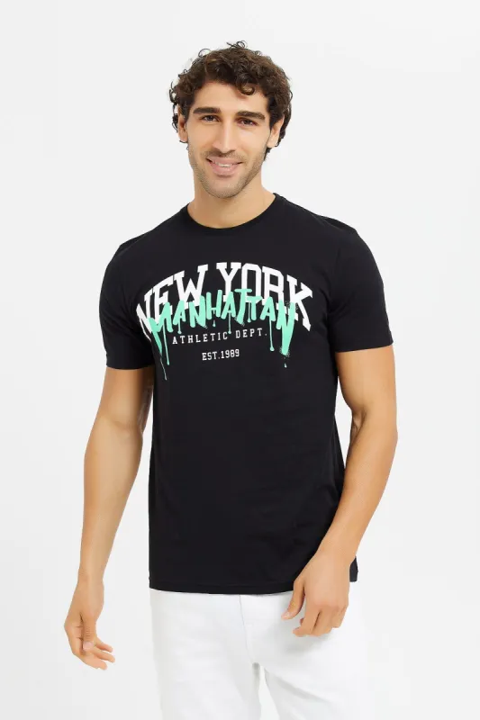 Men Black Graphic T-Shirt sold by Redtag