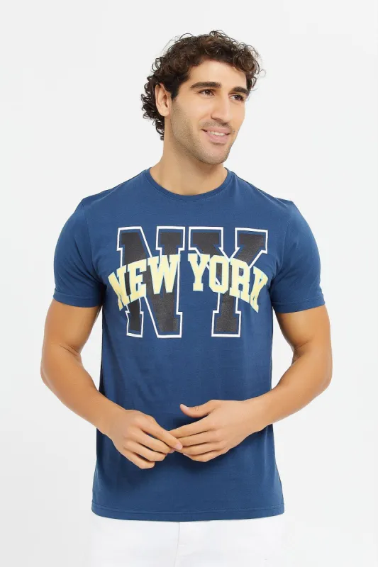 Men Blue Graphic T-Shirt sold by Redtag