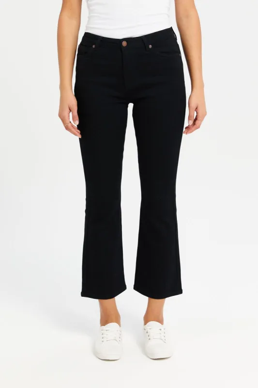 Women Black Flared Jeans sold by Redtag