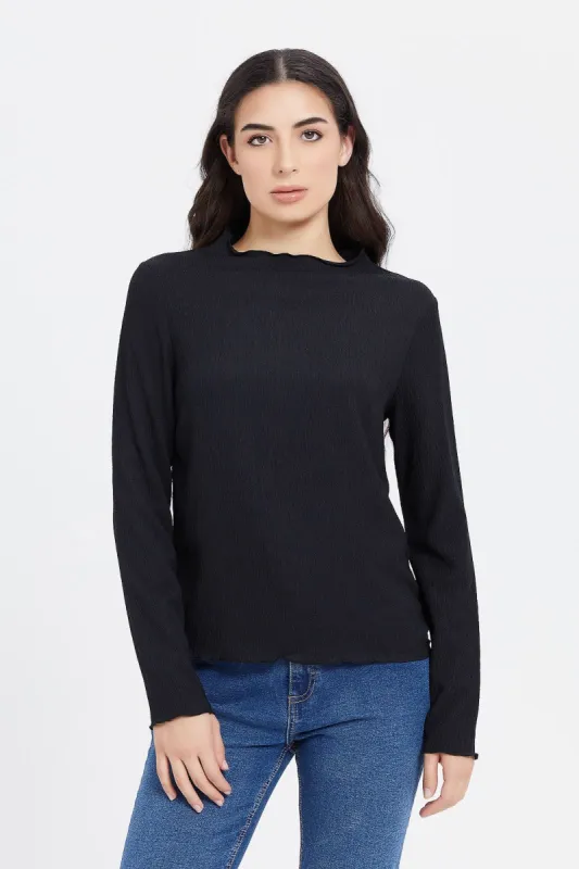 Women Black Long Sleeved Top sold by Redtag