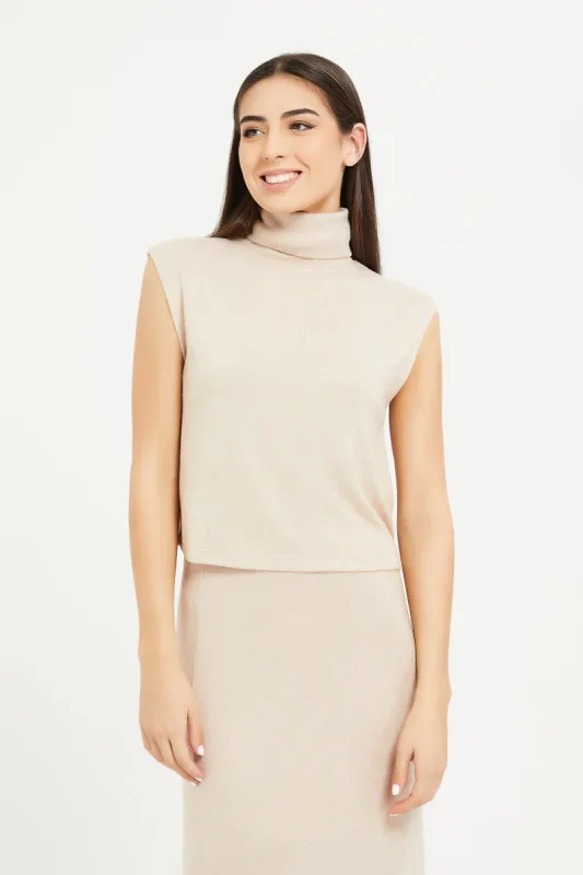 Women Beige Soft Touch Top sold by Redtag