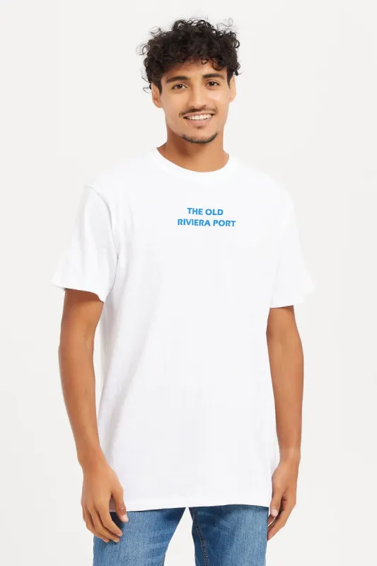 Men White Printed Heavy Oversize T-Shirt sold by Redtag