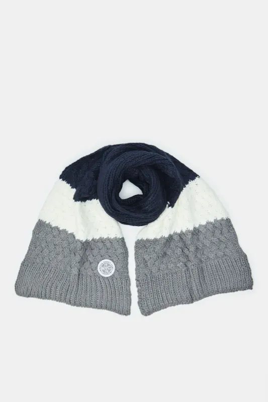 Men Multicolour Embellished Scarf sold by Redtag