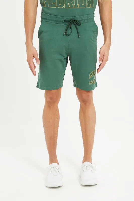 Men Green Printed Lounge Short sold by Redtag