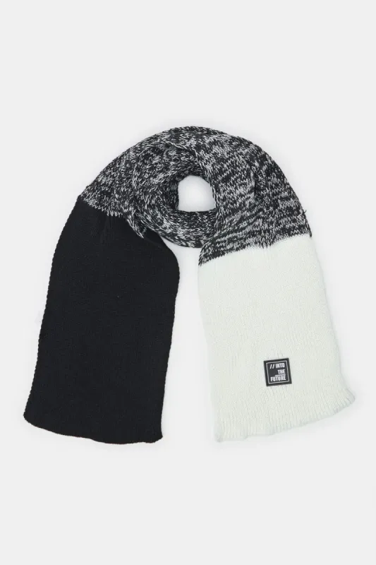 Men Multicolour Single Cable Knit Scarf sold by Redtag