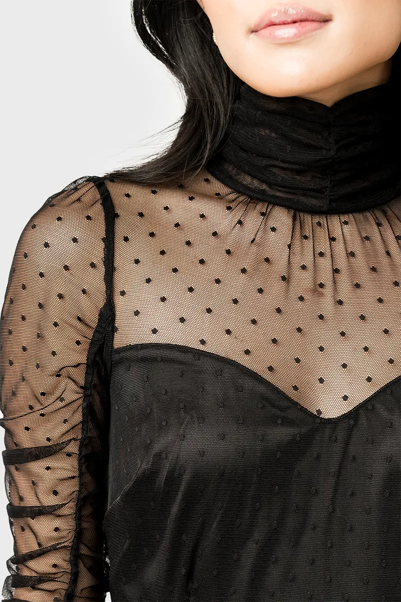 Shirred Sleeve Swiss Dot Sweetheart Dress sold by Gibsonlook product image thumbnail 2