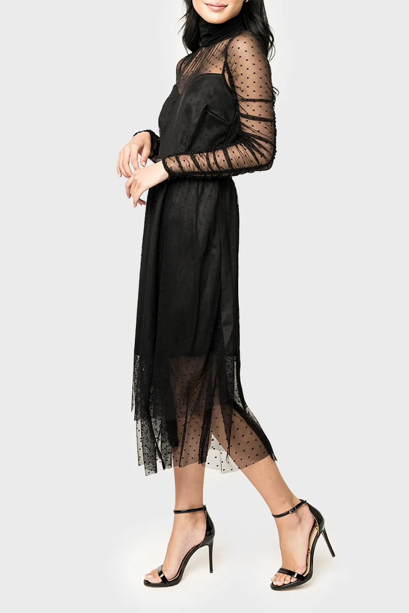 Shirred Sleeve Swiss Dot Sweetheart Dress sold by Gibsonlook product image thumbnail 4