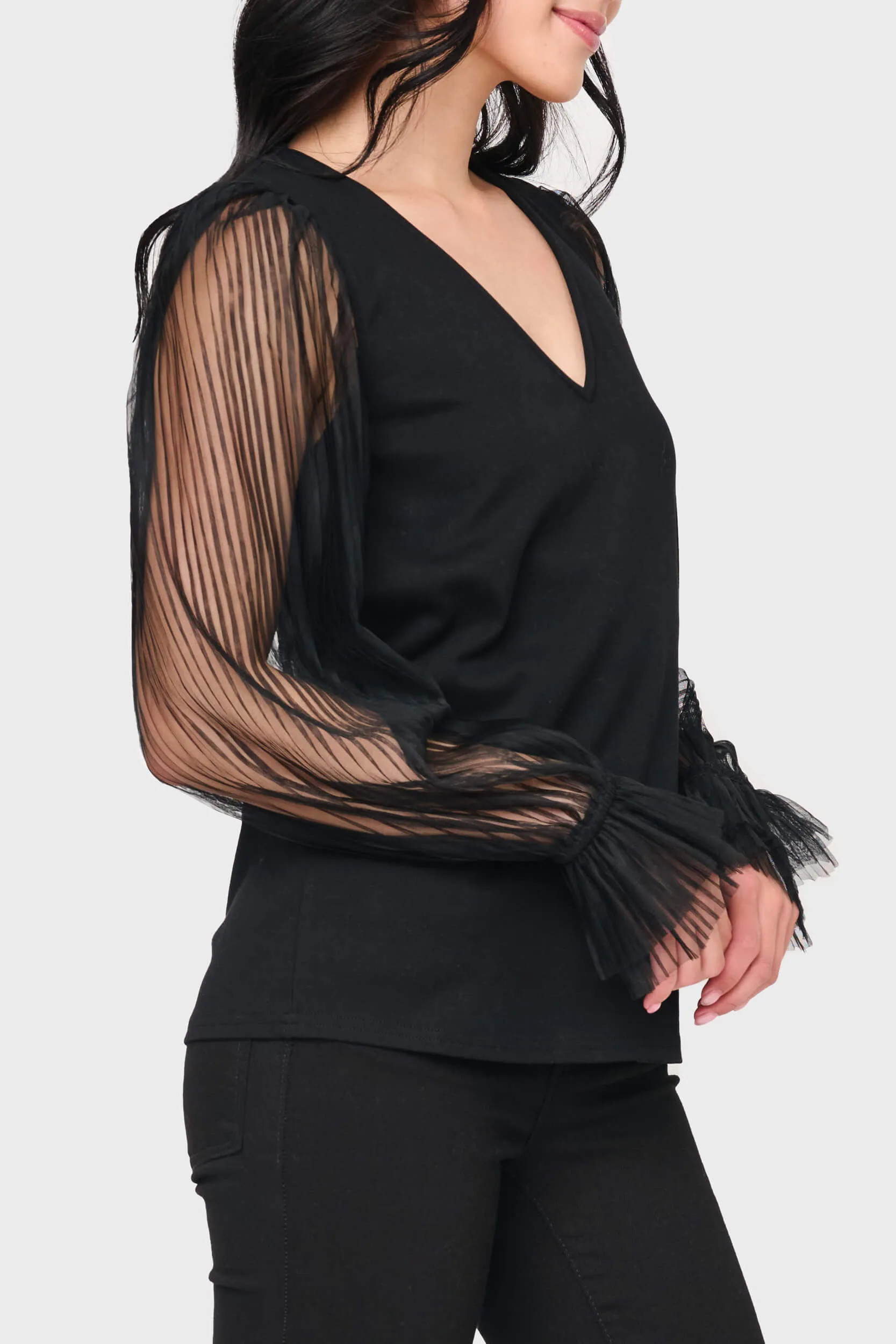 Pleated Organza Sleeve Blouse sold by Gibsonlook product image thumbnail 3