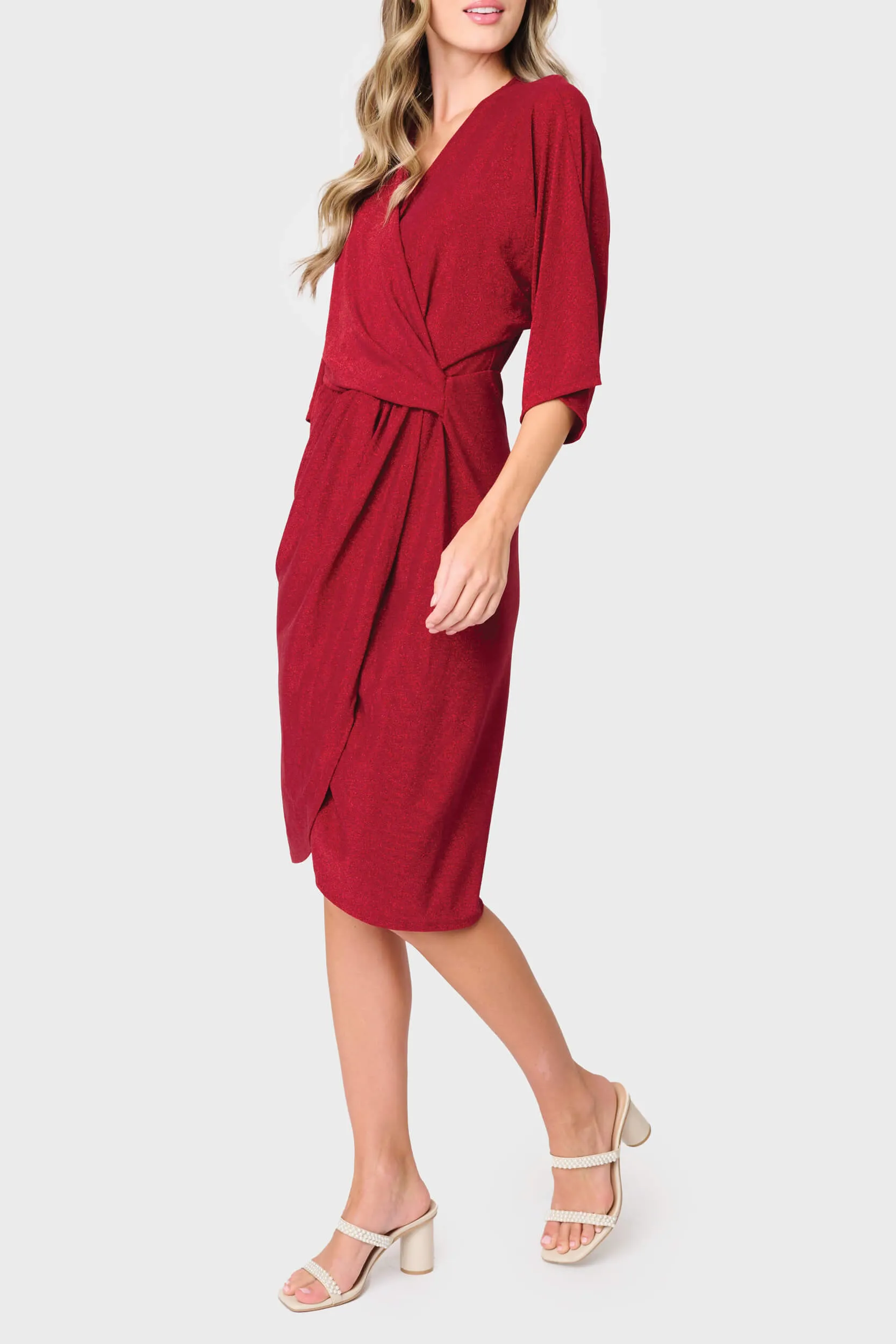Surplice Wrap Dress in Shimmer Knit sold by Gibsonlook product image thumbnail 2