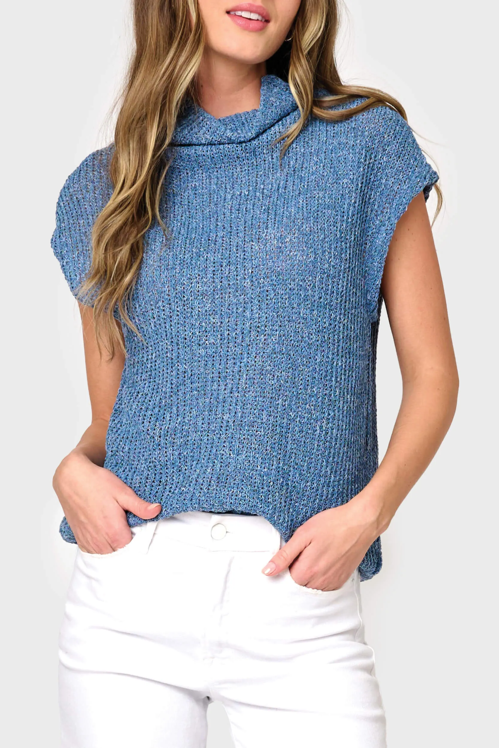 Cap Sleeve Funnel Neck Top sold by Gibson product image thumbnail 3