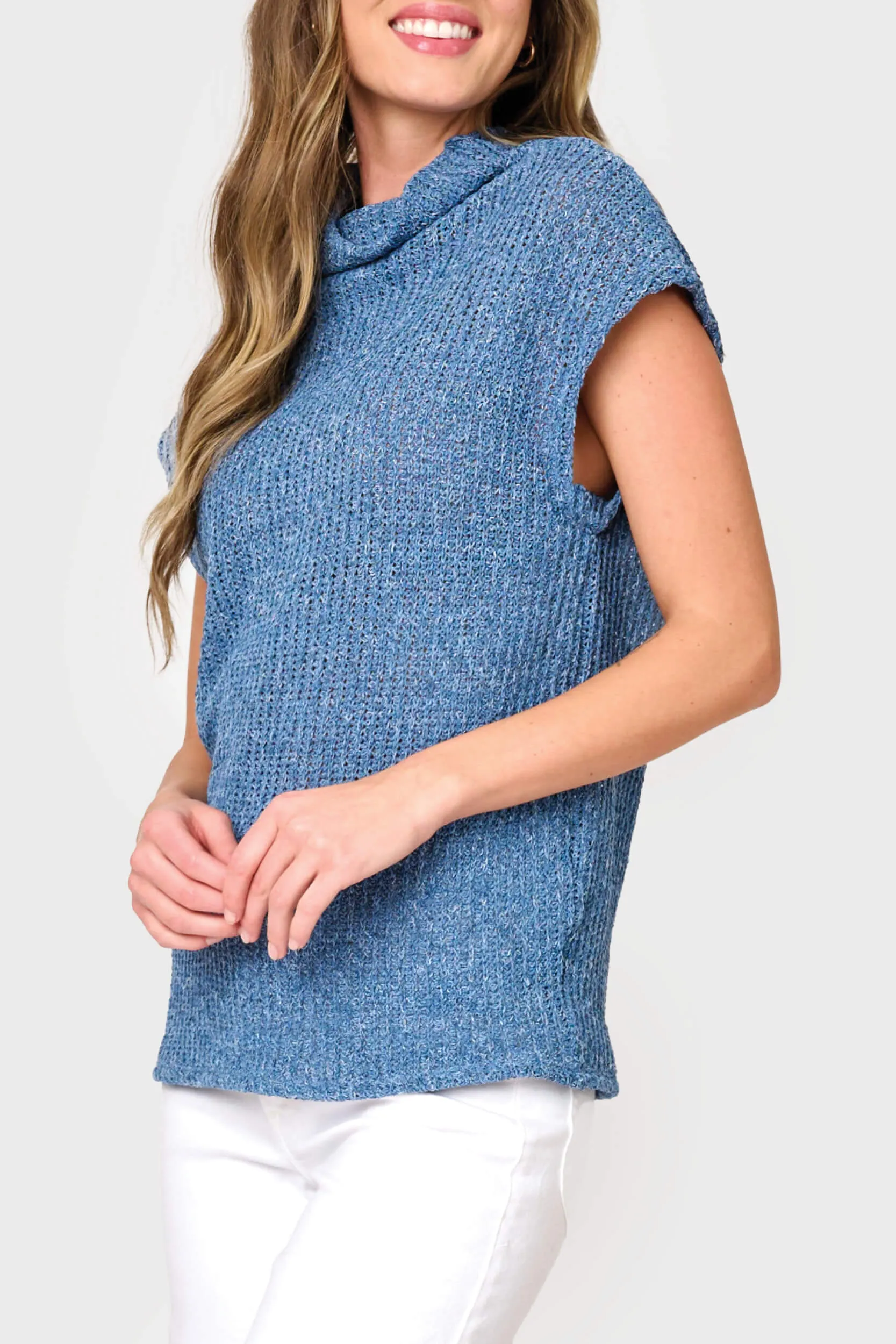Cap Sleeve Funnel Neck Top sold by Gibson product image thumbnail 4