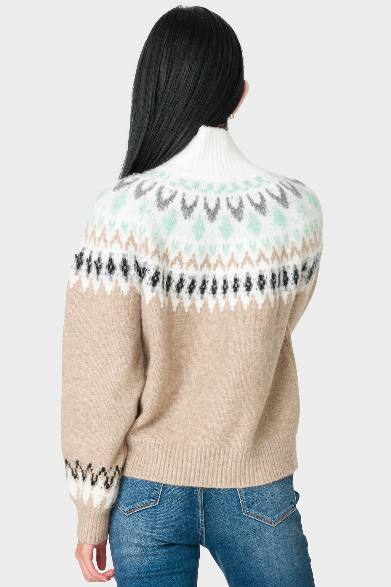 Mock Neck Fair Isle Sweater sold by Gibsonlook product image thumbnail 3