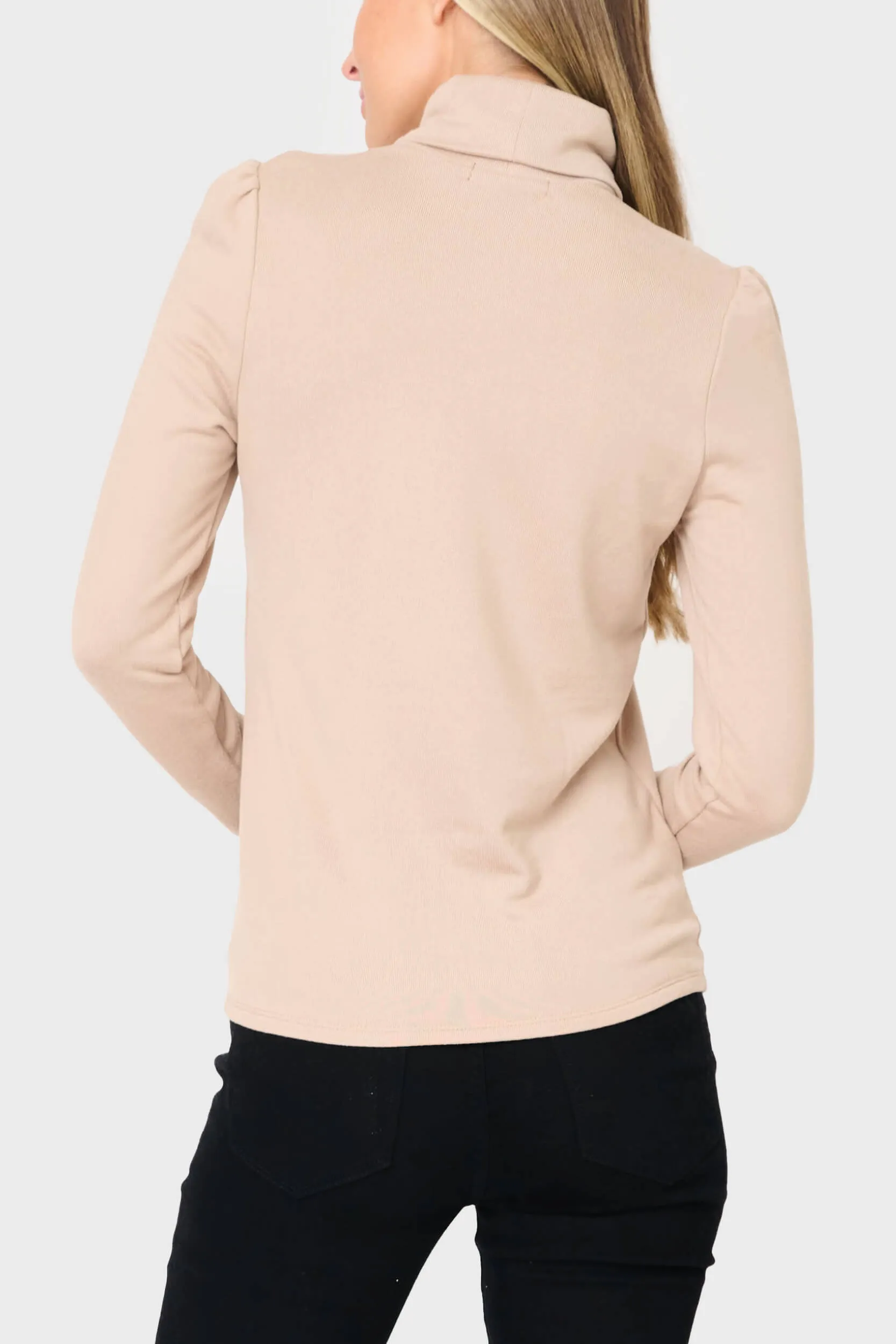 Essential Turtleneck Soft Sweater Knit Top With Puff Sleeve sold by Gibsonlook product image thumbnail 3