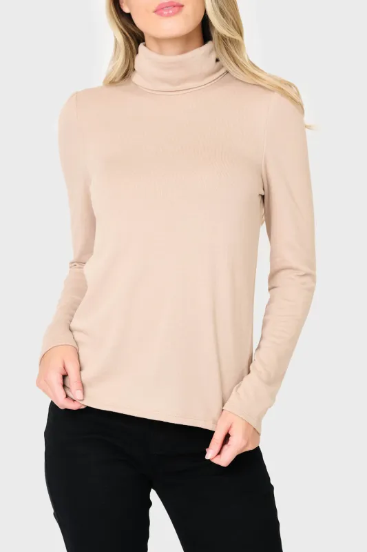 Essential Turtleneck Soft Sweater Knit Top With Puff Sleeve sold by Gibsonlook