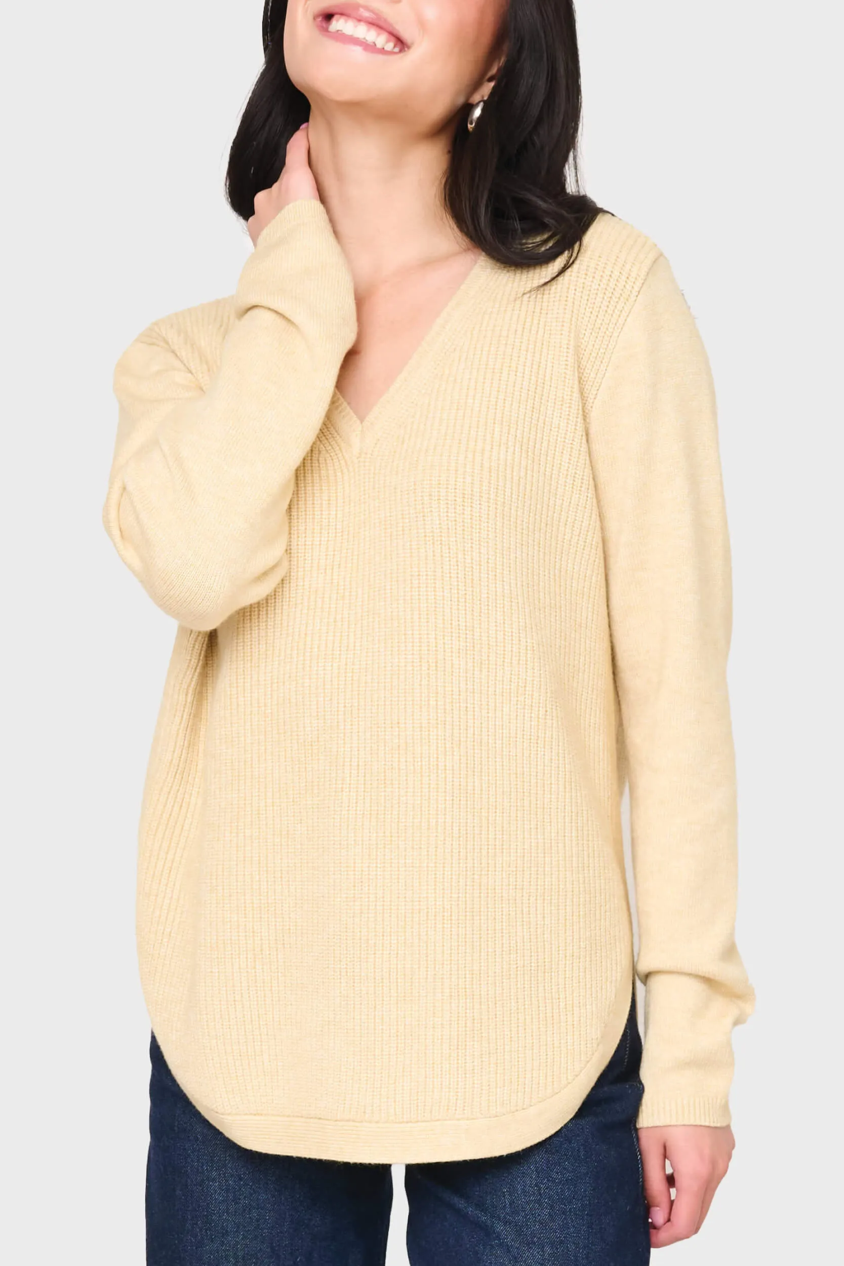 V-Neck Ribbed Relaxed Sweater sold by Gibsonlook product image thumbnail 2