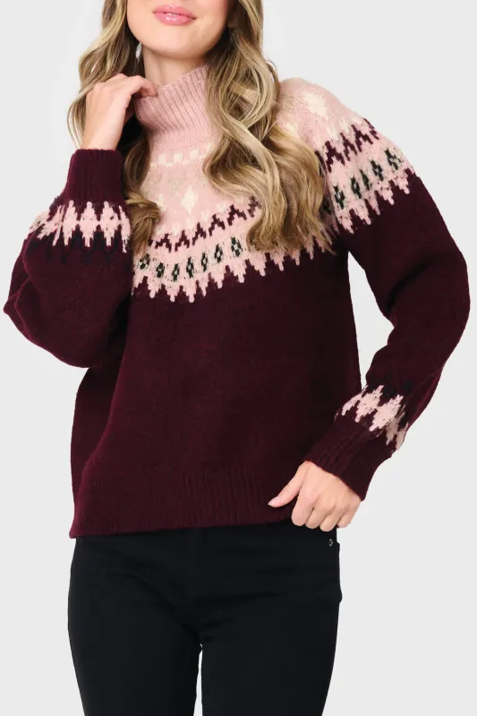 Mock Neck Fair Isle Sweater made by Gibsonlook